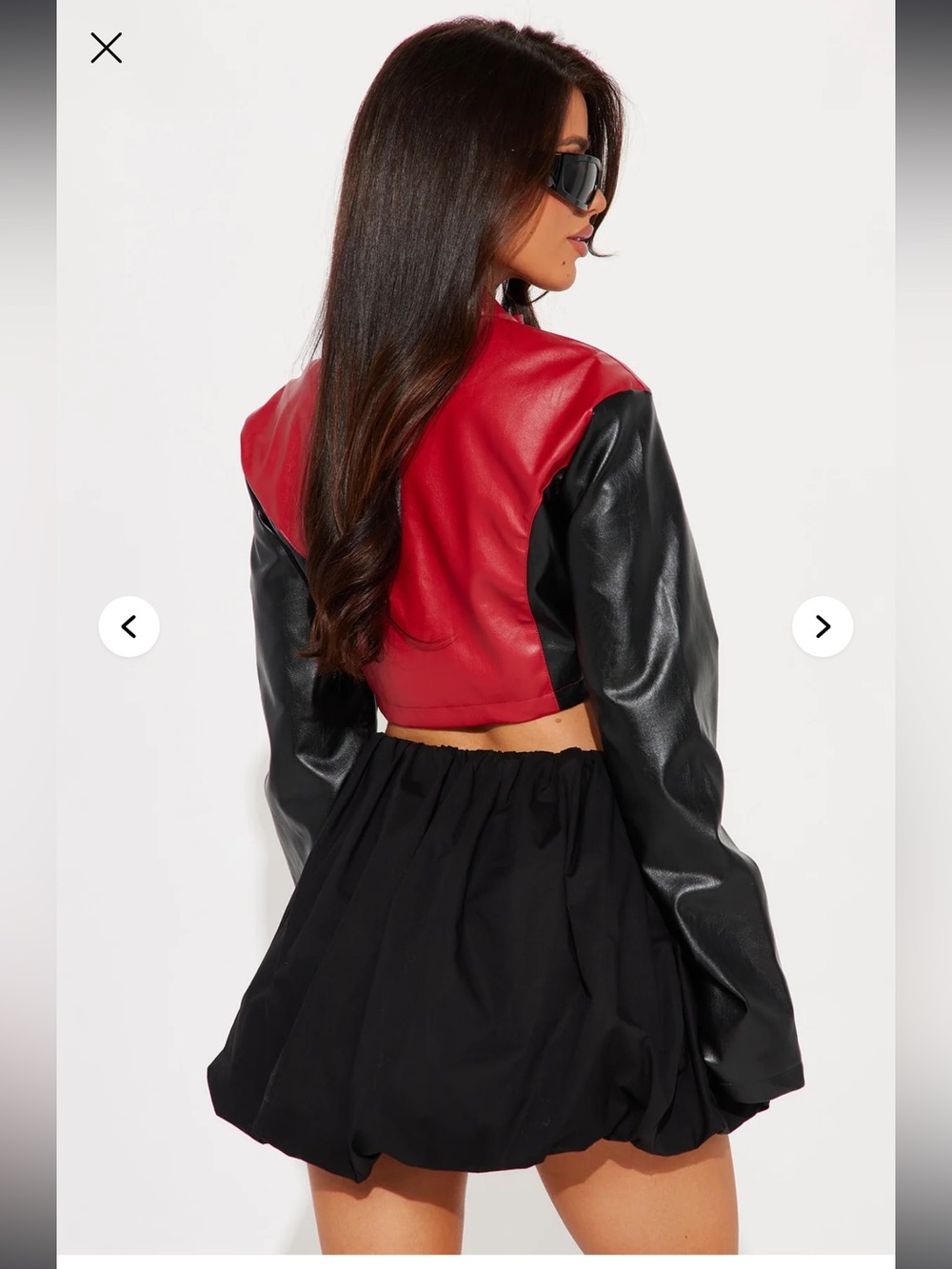 Fashion nova Crossed The Line Faux Leather Jacket - Burgundy/combo - Picture 4 of 6